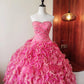 Charming Prom Dress Sweetheart Ruffle Tiered Evening Dress Sweet 16 Dress Ball Gown      D4657