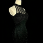 Sexy Prom Dress Black Crew Neck Fitted Beading Cocktail Dress Evening Dress Wedding Guest Dress      D4659
