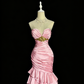 Robe de bal brillante à paillettes et col en cœur, robe de soirée sirène, robe de gala, robe de fête d'anniversaire, D3415