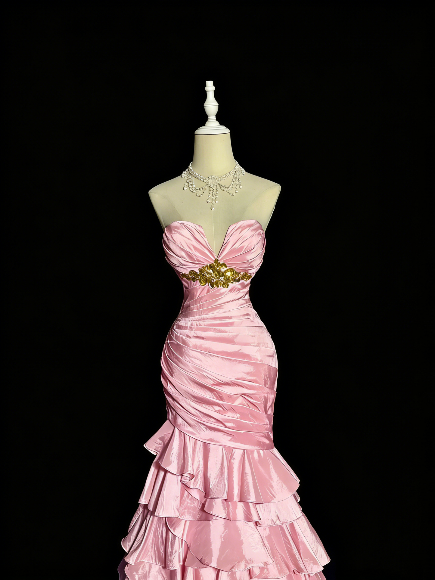 Robe de bal brillante à paillettes et col en cœur, robe de soirée sirène, robe de gala, robe de fête d'anniversaire, D3415