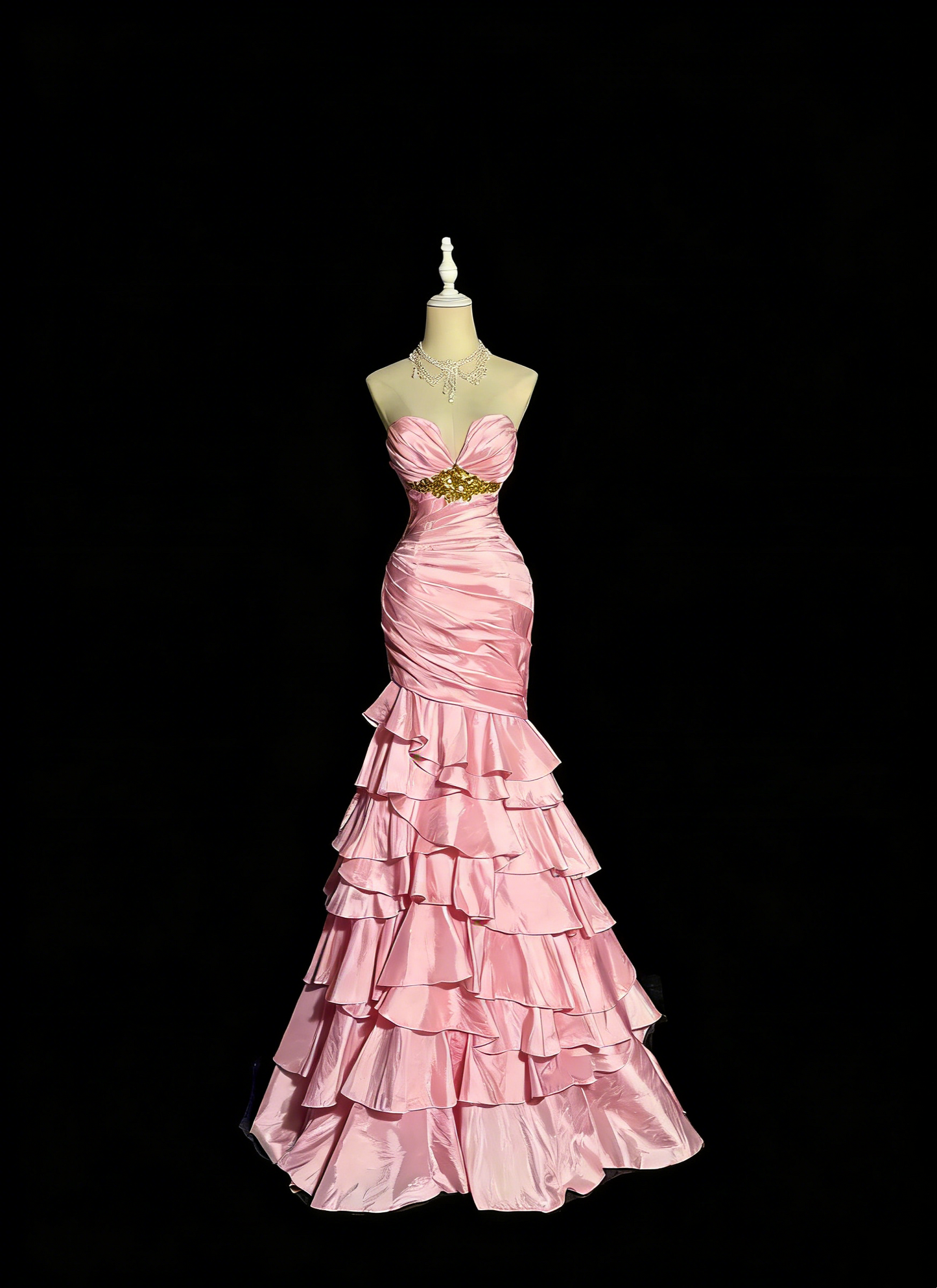 Robe de bal brillante à paillettes et col en cœur, robe de soirée sirène, robe de gala, robe de fête d'anniversaire, D3415