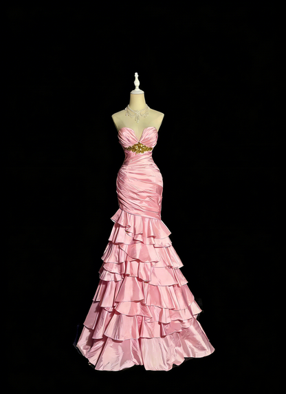 Robe de bal brillante à paillettes et col en cœur, robe de soirée sirène, robe de gala, robe de fête d'anniversaire, D3415