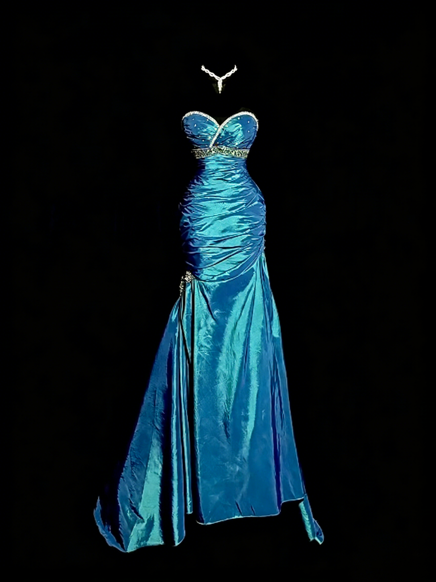 Robe de bal brillante à paillettes et col en cœur, robe de soirée sirène, robe de gala, robe de fête d'anniversaire, D3415