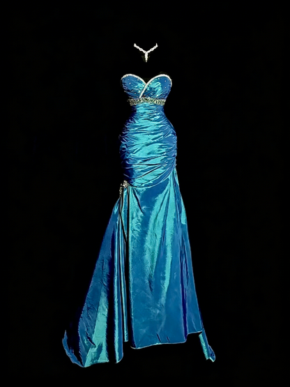 Robe de bal brillante à paillettes et col en cœur, robe de soirée sirène, robe de gala, robe de fête d'anniversaire, D3415