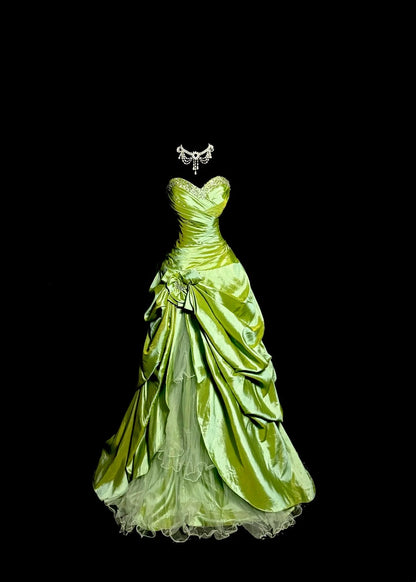 Elegant Prom Dress Green Sweetheart Pleated Tulle Formal Dress Evening Dresses Birthday Party Dress      D4663