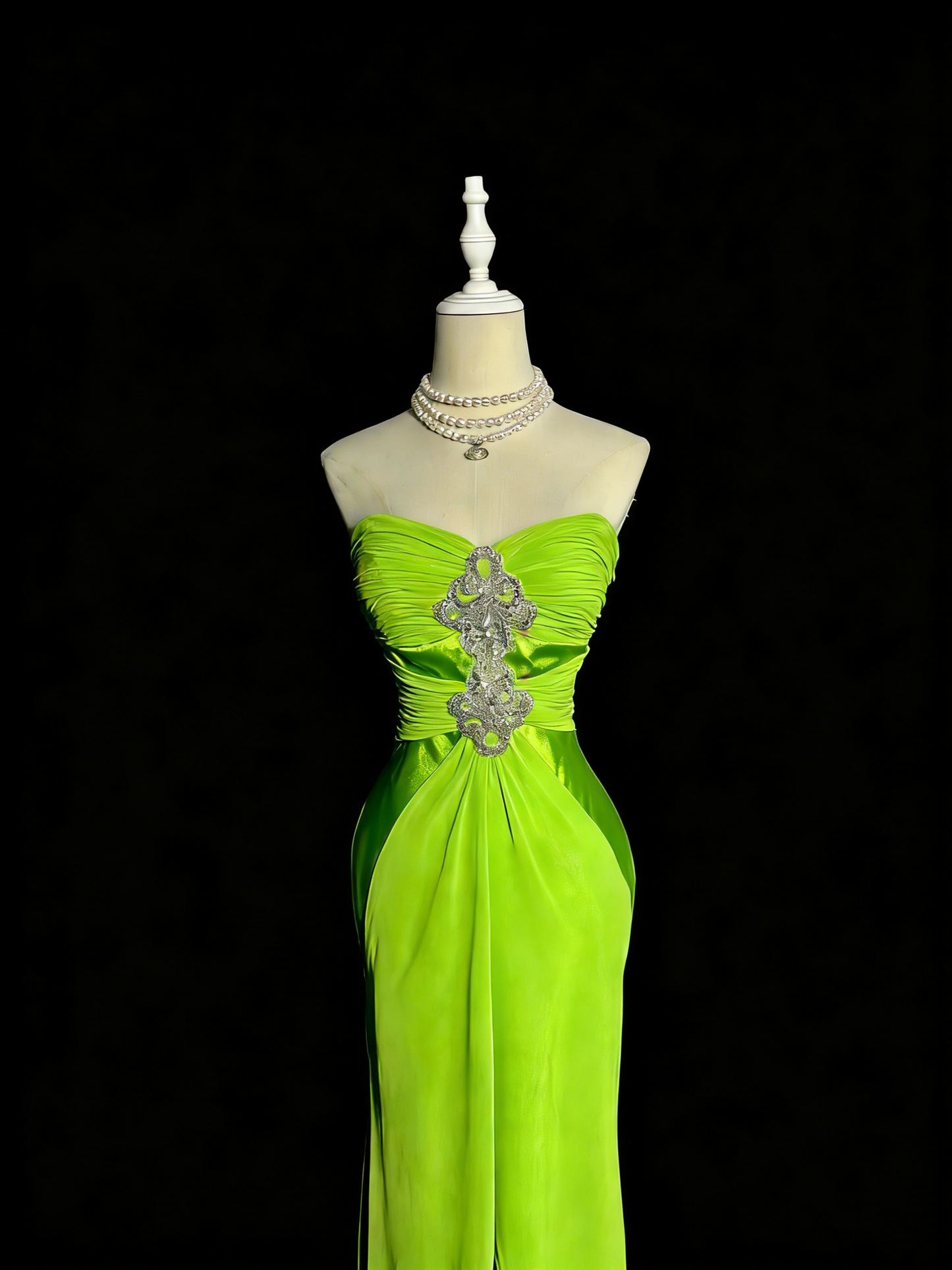 Charming Prom Dress Lime Green Sweetheart Pleated Formal Dress Evening Dresses Wedding Guest Dress      D4664
