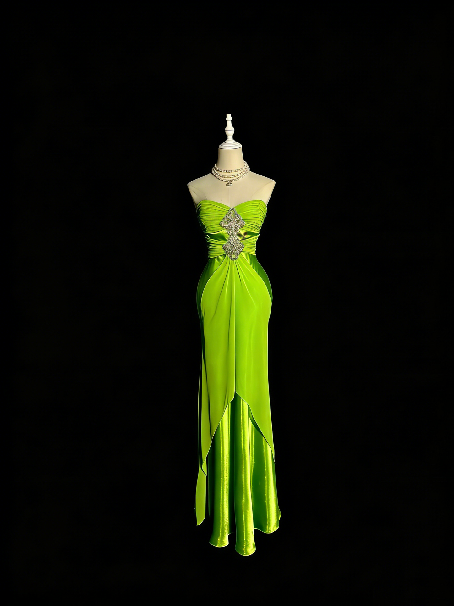 Charming Prom Dress Lime Green Sweetheart Pleated Formal Dress Evening Dresses Wedding Guest Dress      D4664