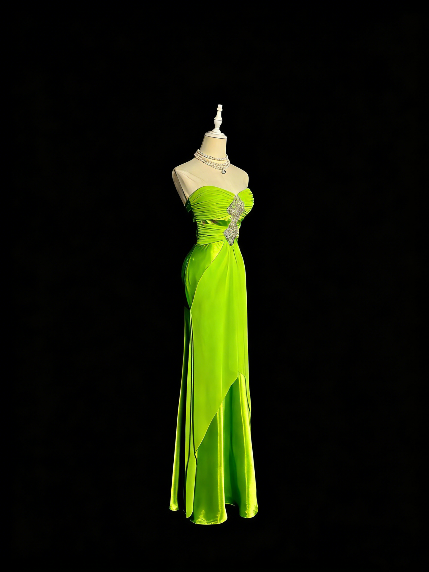 Charming Prom Dress Lime Green Sweetheart Pleated Formal Dress Evening Dresses Wedding Guest Dress      D4664