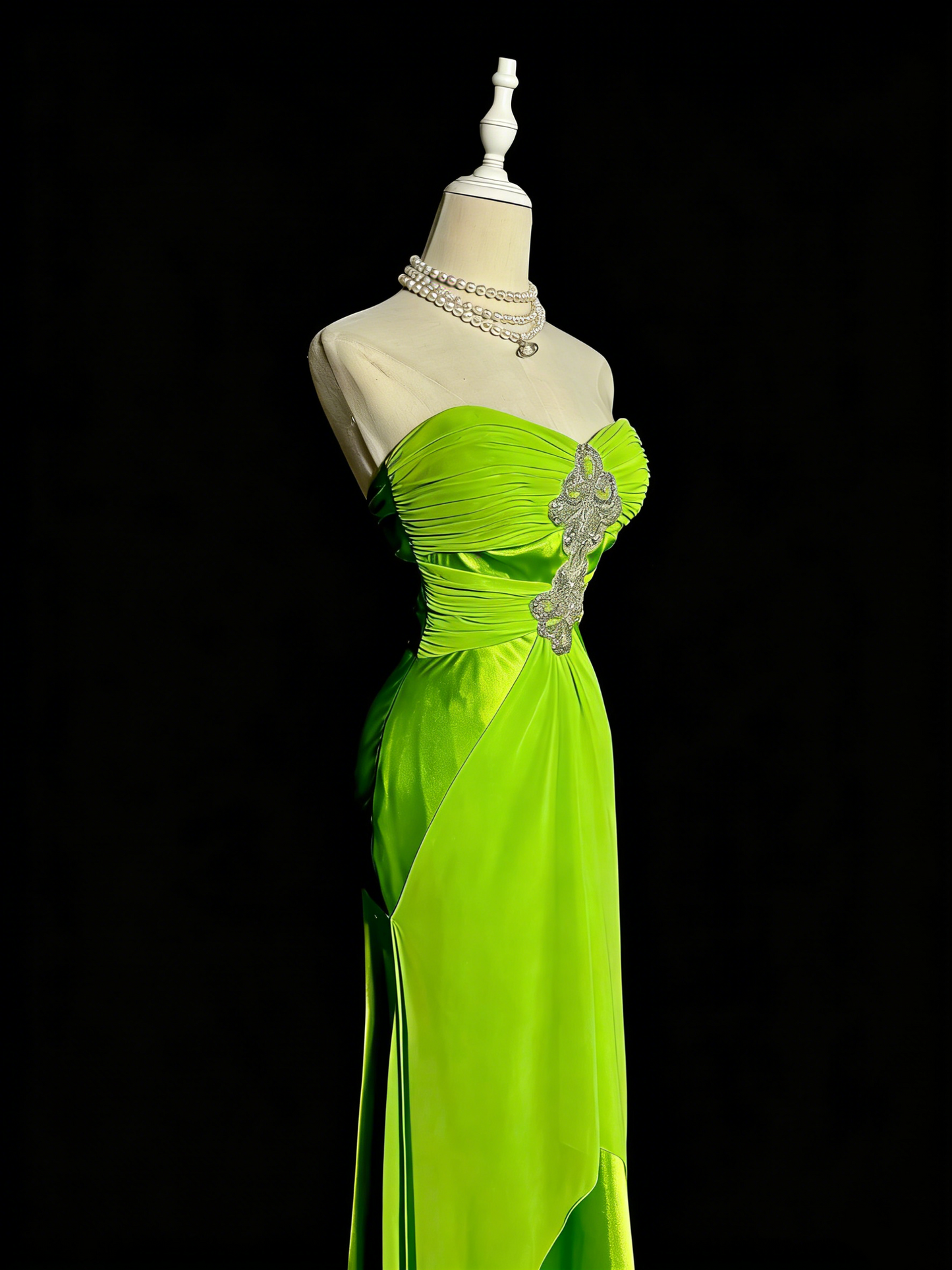 Charming Prom Dress Lime Green Sweetheart Pleated Formal Dress Evening Dresses Wedding Guest Dress      D4664