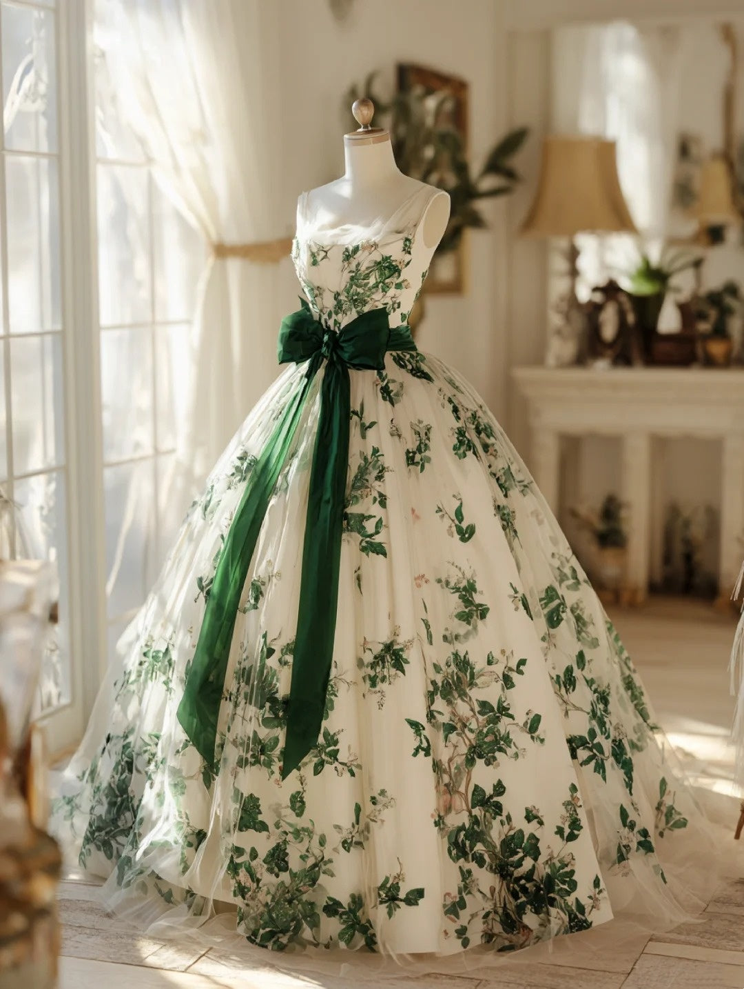 Atemberaubendes hellblaues Abendkleid aus plissiertem Tüll mit V-Ausschnitt, ideal für Quinceañera und Ball (Modell D4654)