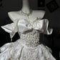 New Homecoming Dress Off the Shoulder Tulle Sequins Bead Bowknot Applique Hi-Lo Pearl Rinestone Ball Gown Back to School Outfits Party Dress Birthday Dress Wedding Dress D7548