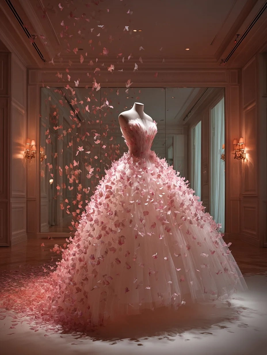 Atemberaubendes hellblaues Abendkleid aus plissiertem Tüll mit V-Ausschnitt, ideal für Quinceañera und Ball (Modell D4654)