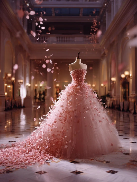 Atemberaubendes hellblaues Abendkleid aus plissiertem Tüll mit V-Ausschnitt, ideal für Quinceañera und Ball (Modell D4654)