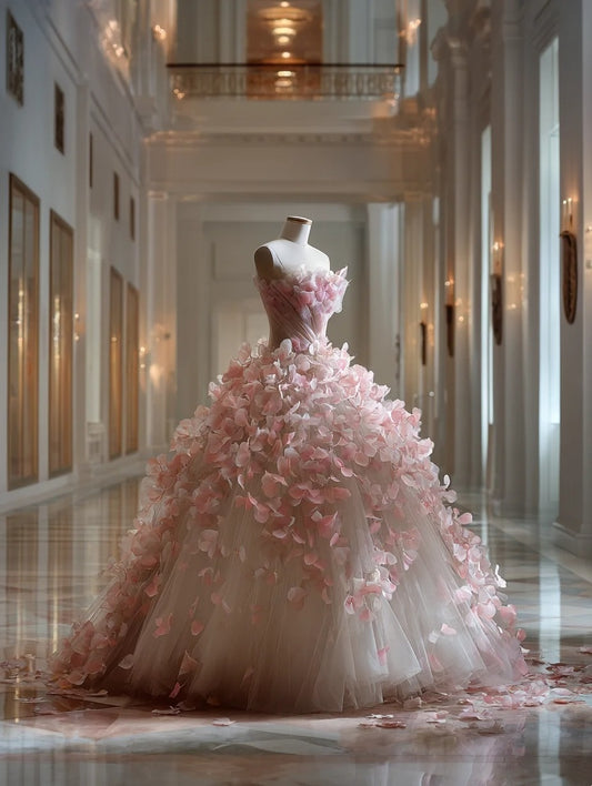 Atemberaubendes hellblaues Abendkleid aus plissiertem Tüll mit V-Ausschnitt, ideal für Quinceañera und Ball (Modell D4654)