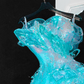 Gorgeous Sparkling Blue Beaded Sequin Mermaid Elegant Chiffon Tulle Evening Dress Prom Dresses D1615