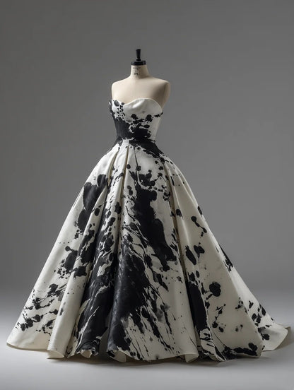 Fashion Ball Gown Strapless Pleated Prom Dresses Evening Gala Gown Birthday Dress       D4705