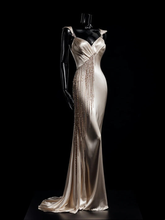 Glänzendes Ballkleid mit herzförmigem Pailletten-Meerjungfrauen-Abendkleid, Galakleid, Geburtstagspartykleid, D3415