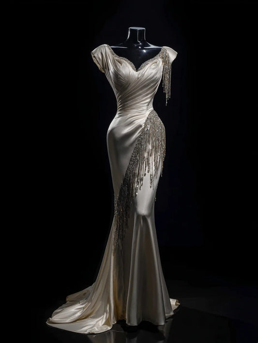 Glänzendes Ballkleid mit herzförmigem Pailletten-Meerjungfrauen-Abendkleid, Galakleid, Geburtstagspartykleid, D3415