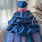 Atemberaubendes hellblaues Abendkleid aus plissiertem Tüll mit V-Ausschnitt, ideal für Quinceañera und Ball (Modell D4654)