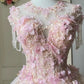 Gorgeous Ball Gown Crew Neck Pleated Tulle Prom Dresses Evening Gala Gown Quinceanera Dress       D4738