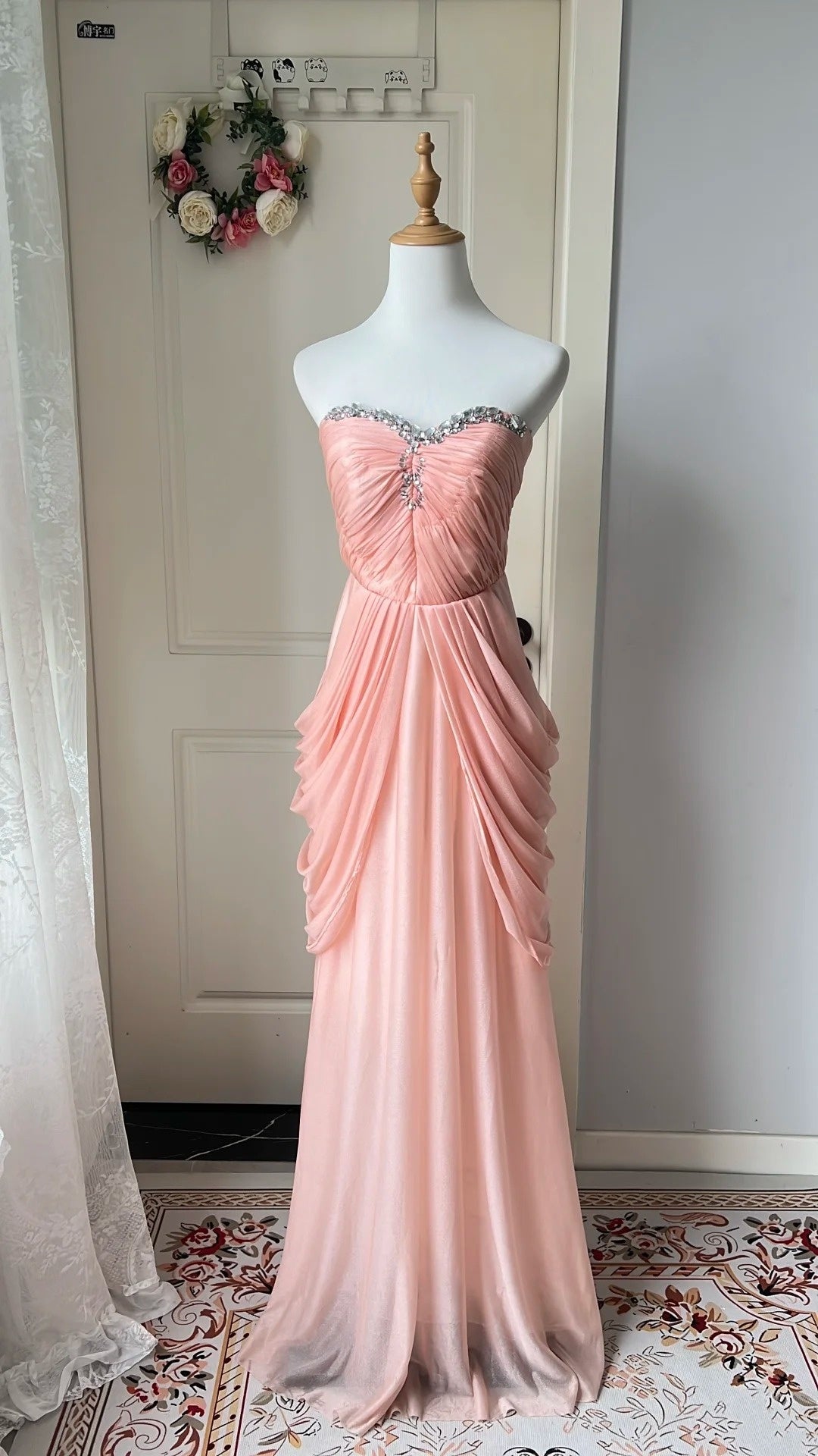 Robe de bal brillante à paillettes et col en cœur, robe de soirée sirène, robe de gala, robe de fête d'anniversaire, D3415