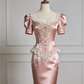 Glänzendes Ballkleid mit herzförmigem Pailletten-Meerjungfrauen-Abendkleid, Galakleid, Geburtstagspartykleid, D3415