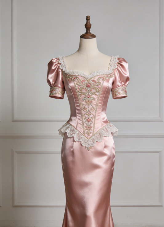 Elegant Prom Dress Pink Square Neck Mermaid Gala Gown Birthday Party Outfits Evening Dress  D4783