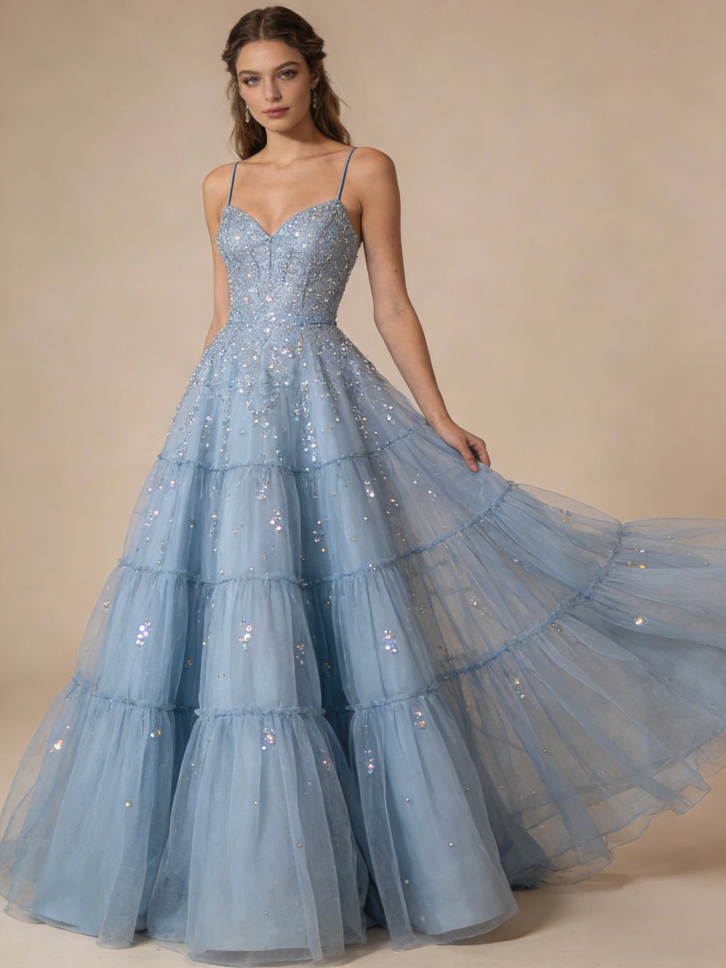 Robe de bal brillante à paillettes et col en cœur, robe de soirée sirène, robe de gala, robe de fête d'anniversaire, D3415