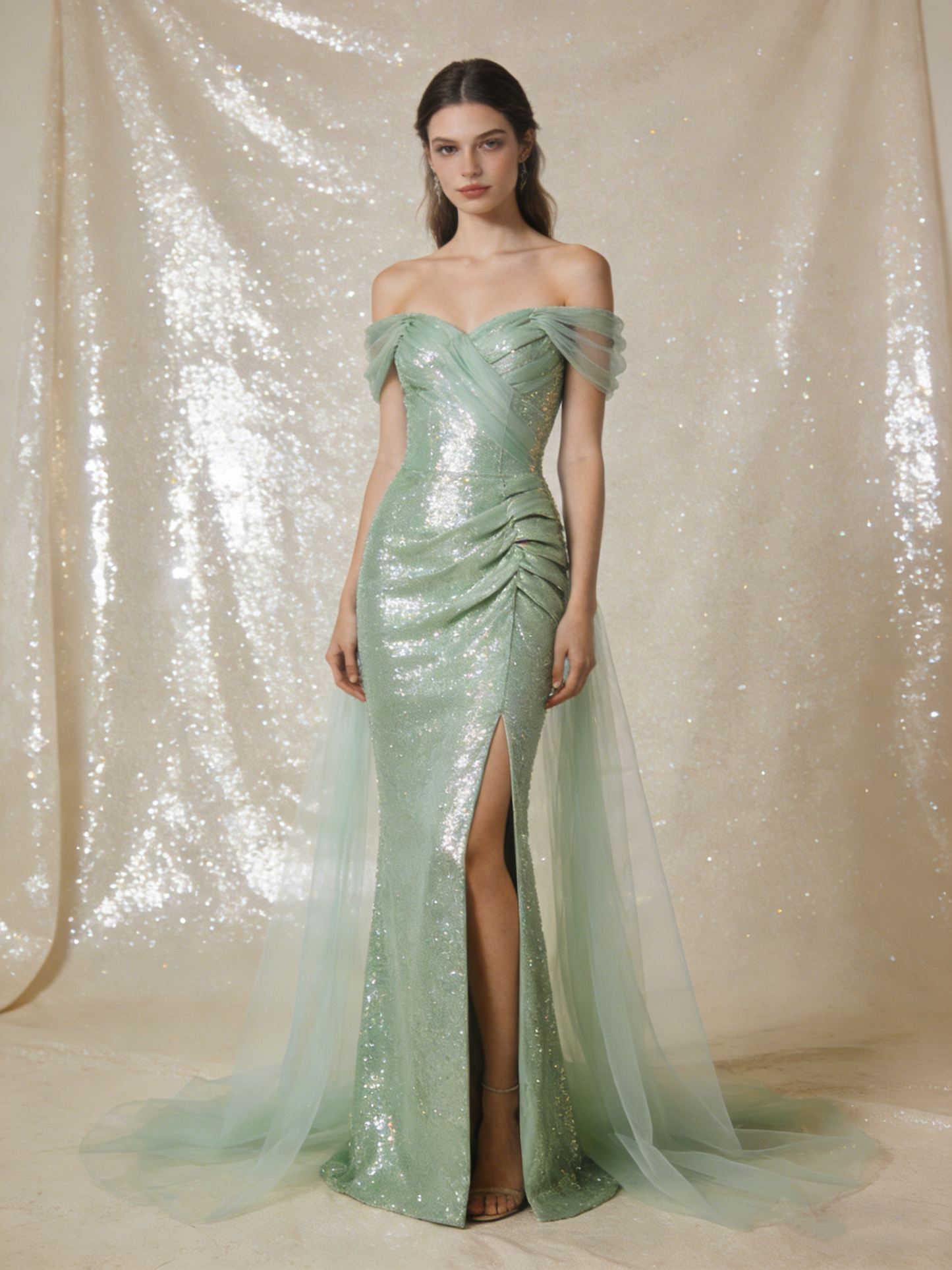 Robe de bal brillante à paillettes et col en cœur, robe de soirée sirène, robe de gala, robe de fête d'anniversaire, D3415