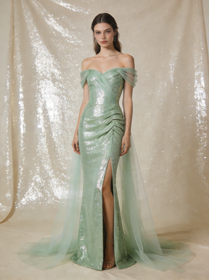 Robe de bal brillante à paillettes et col en cœur, robe de soirée sirène, robe de gala, robe de fête d'anniversaire, D3415