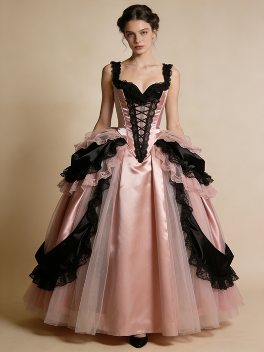 Stunning Ball Gown Black Pink Sweetheart Pleated Prom Dresses 17th Dress Evening Gala Gown      D4836