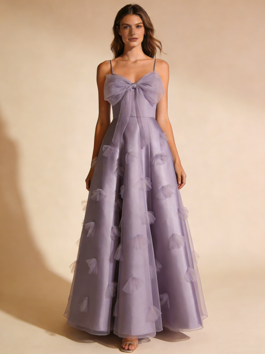 A Line Prom Dress Light Purple Spaghetti Straps Birthday Party Outfits Gala Dress Evening Gown  D4839