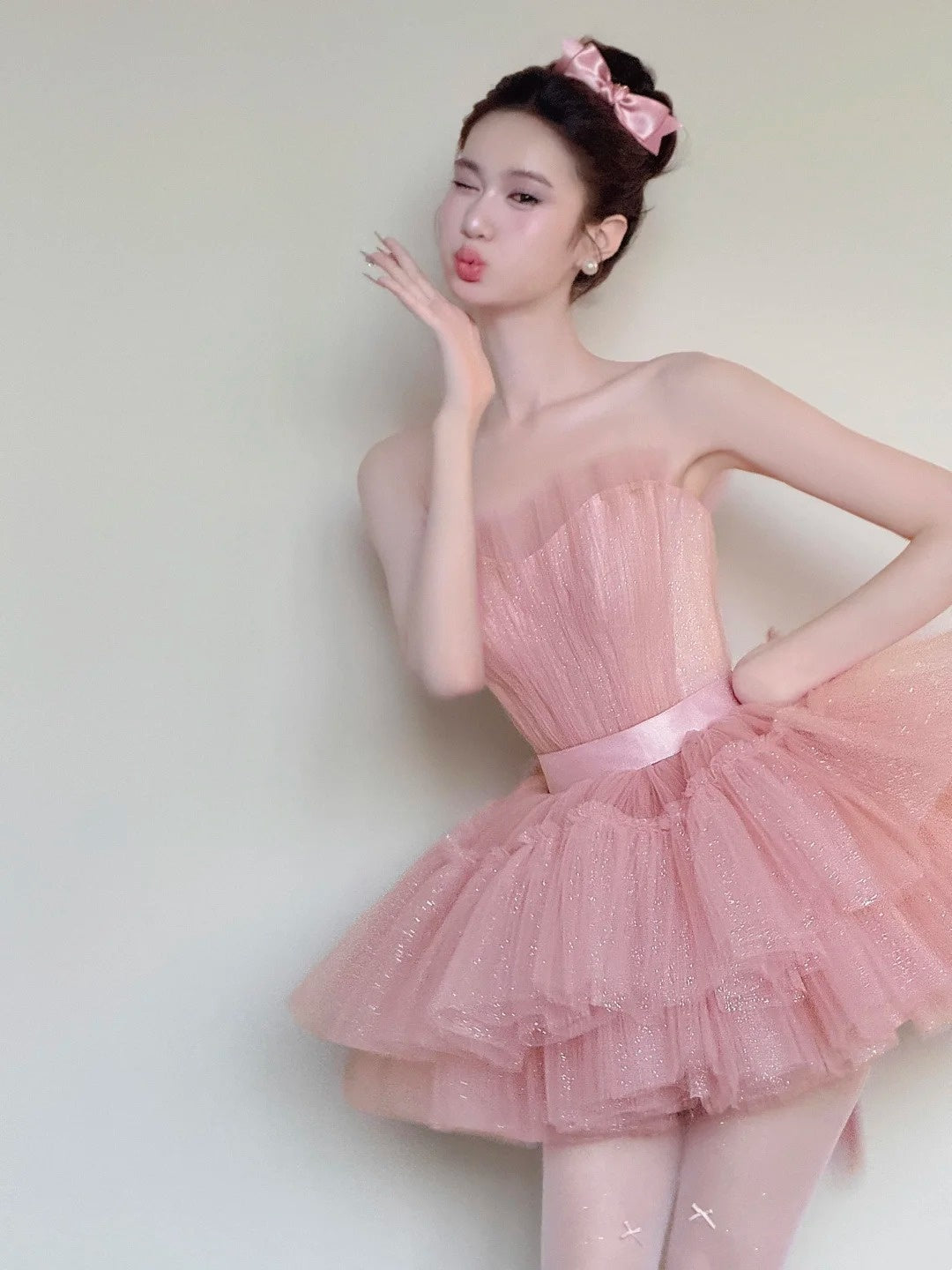 Robe de soirée courte plissée à bretelles spaghetti, tenue de soirée d'anniversaire, robe de cocktail D3339