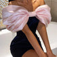 Beautiful Homecoming Dress Off the Shoulder Pleated Bowknot Back to School Outfits Party Dress D7176