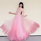 Stunning Prom Dress Pink Spaghetti Straps Pleated Tulle Gala Dress Evening Gown Birthday Party Outfits    D4852