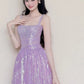 Sparking Prom Dress Light Purple Spaghetti Straps Gala Dress Evening Gown Birthday Party Outfits    D4853