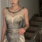 Robe de bal brillante à paillettes et col en cœur, robe de soirée sirène, robe de gala, robe de fête d'anniversaire, D3415