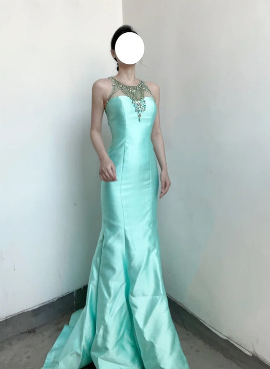 Charming Prom Dress Crew Neck Mermaid Gala Evening Gown Dress Birthday Party Outfits    D4875