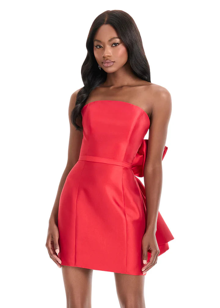 Beauty Homecoming Dress Strapless Bowknot Back to School Outfits Party Dress D7105
