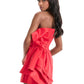 Beauty Homecoming Dress Strapless Bowknot Back to School Outfits Party Dress D7105