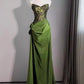 Robe de bal brillante à paillettes et col en cœur, robe de soirée sirène, robe de gala, robe de fête d'anniversaire, D3415