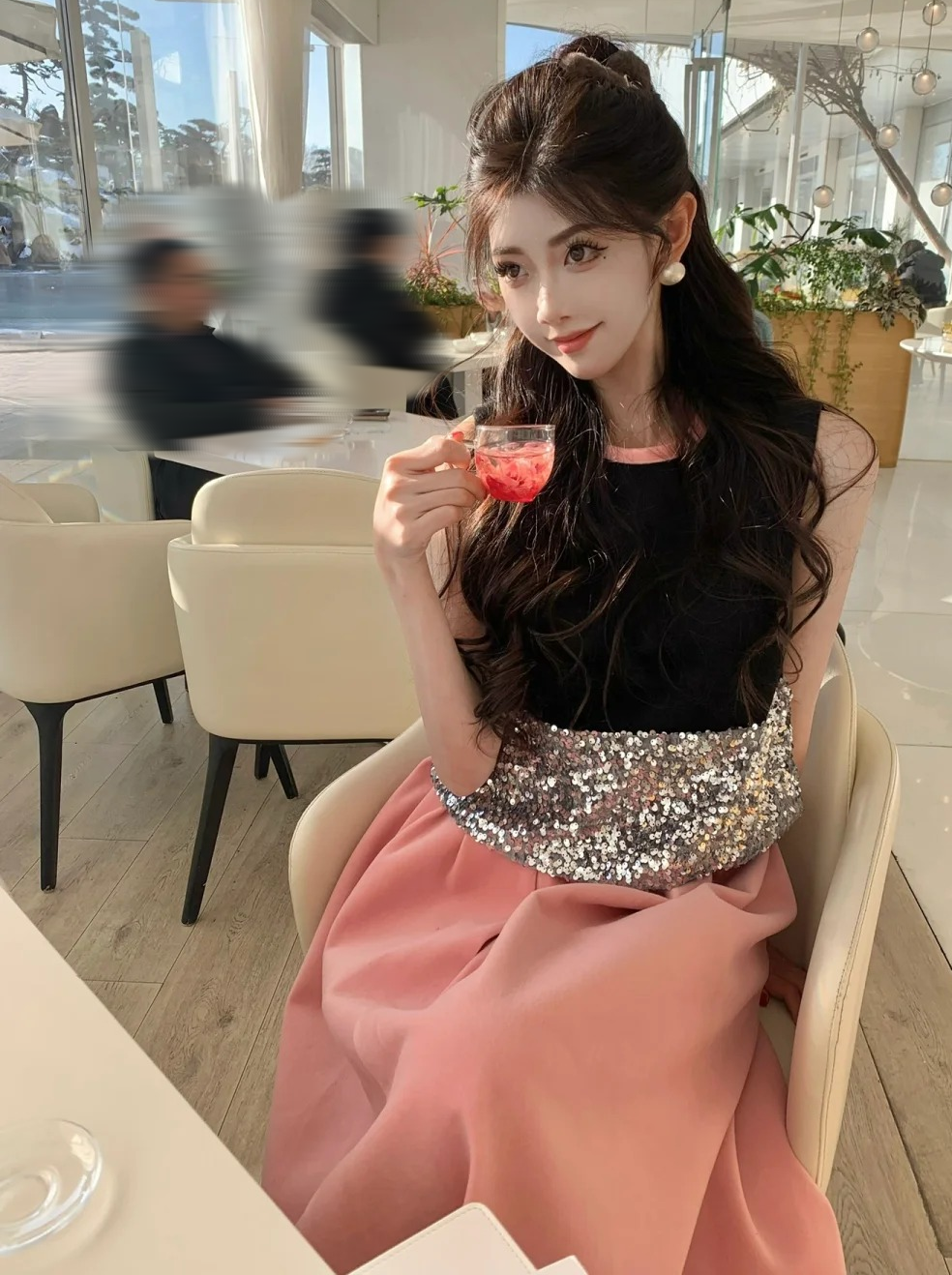 Elegant Prom Dress A Line Crew Neck Gala Evening Gown Dress Birthday Party Outfits    D4881