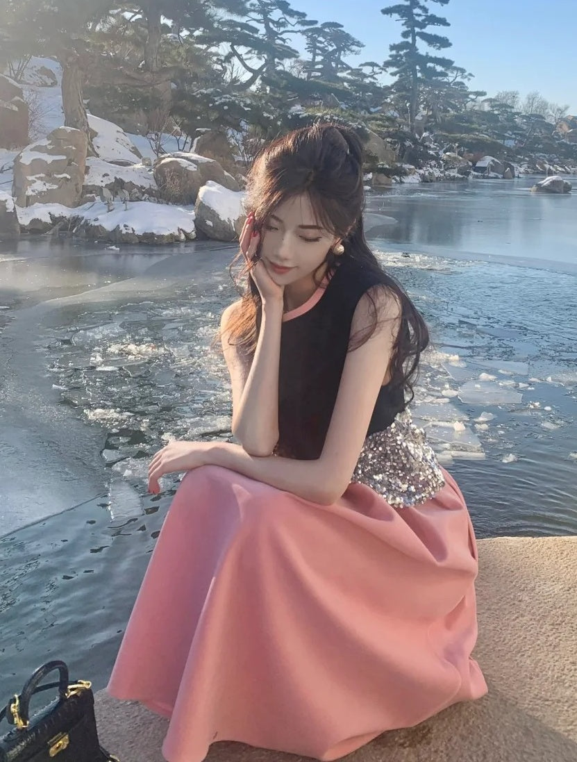 Elegant Prom Dress A Line Crew Neck Gala Evening Gown Dress Birthday Party Outfits    D4881
