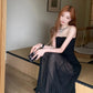 Elegant Prom Dress Black Strapless Gala Evening Gown Dress Birthday Party Outfits    D4882