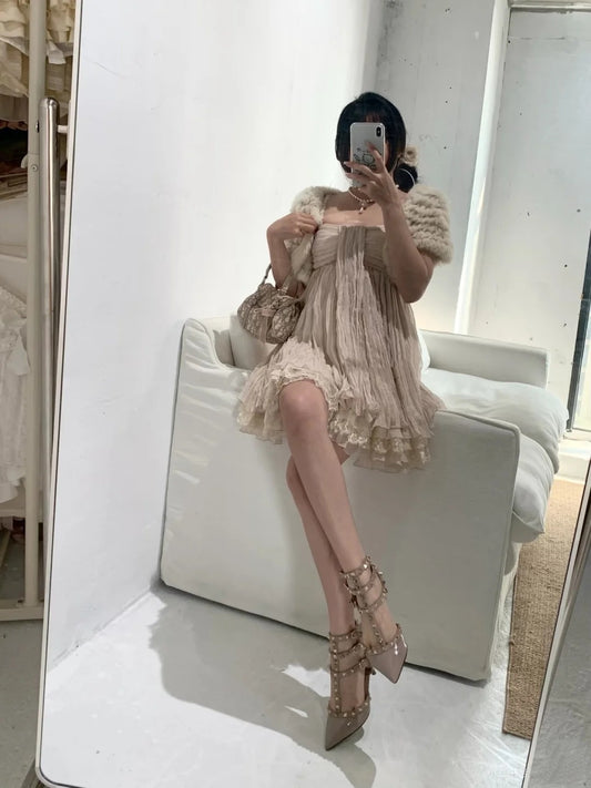 Stunning Homecoming Dress Strapless Pleated Short Party Dress Prom Dress Cocktail Outfits  D4885