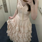 Beauty Prom Dress Spaghetti Straps Tiered Gala Evening Gown Dress Birthday Party Outfits    D4888