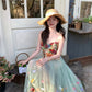 Colorful Prom Dress Sweetheart Tulle Floral Birthday Party Outfits Evening Gown Gala Dress     D4893