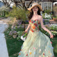 Colorful Prom Dress Sweetheart Tulle Floral Birthday Party Outfits Evening Gown Gala Dress     D4893