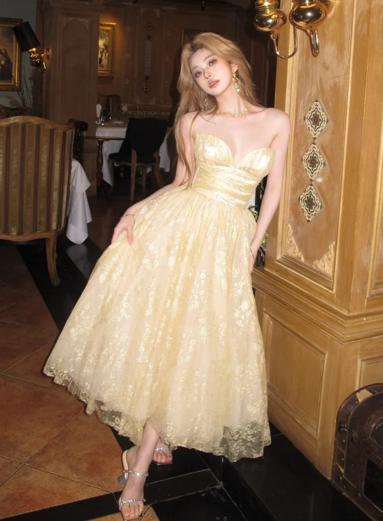Shiny Prom Dress Sweetheart Tulle Pleated Birthday Party Outfits Gala Gown Evening Dress     D4895