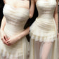 Stunning Prom Dress Spaghetti Straps Birthday Party Outfits Pleated Tulle Evening Gown Gala Dress     D4900
